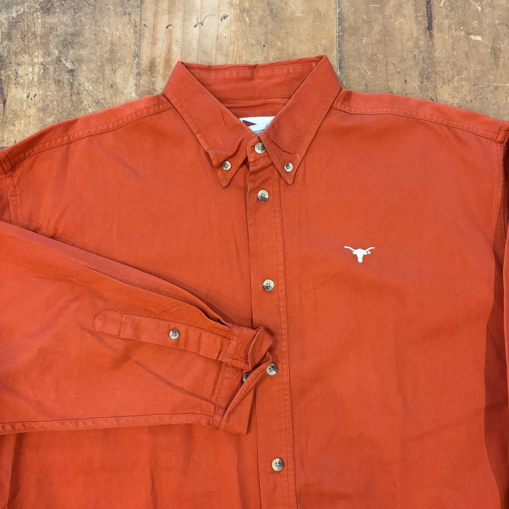 Vintage Pro Elite UT Texas Longhorns Long Sleeve Button Down Shirt Blue Mens L